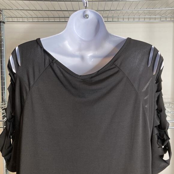 Jordan Taylor Women's Black Cutout Sleeve Tunic Top Size‎ XL Minimalist Stretchy - Picture 9 of 10